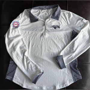 NWT Kate Lord 1/4 Zip Golf Pullover Navy White Size Large